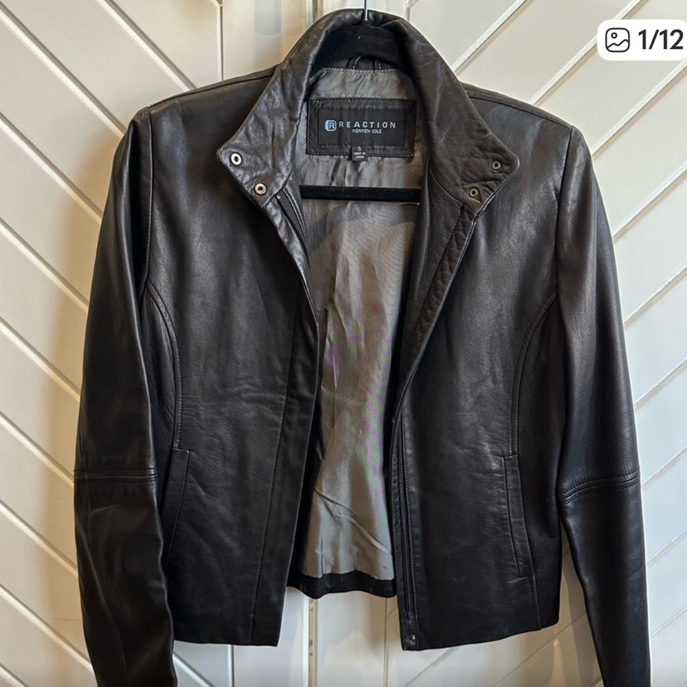 Kenneth Cole Black Leather Jacket